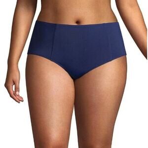 LANDS'‎ END Draper James Plus 16W Navy Blue Retro High Waist Bikini Swim Bottom